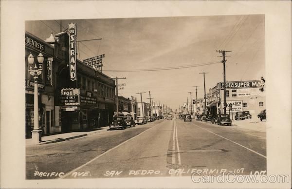 Historical photo of Pacific Avenue in San Pedro, California