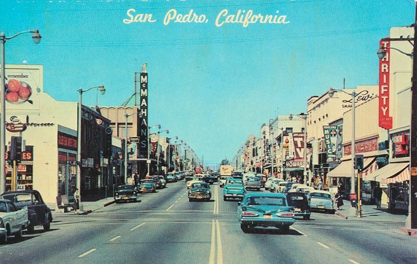 Historical photo of Pacific Avenue in San Pedro, California